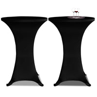 Standing Table Cover 80 cm Black Stretch 2 pcs