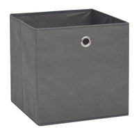 Storage Boxes 10 pcs Non-woven Fabric 32x32x32 cm Grey Kings Warehouse