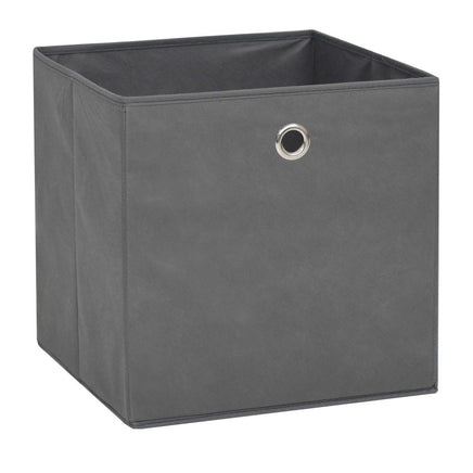 Storage Boxes 10 pcs Non-woven Fabric 32x32x32 cm Grey Kings Warehouse