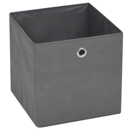 Storage Boxes 10 pcs Non-woven Fabric 32x32x32 cm Grey Kings Warehouse