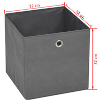 Storage Boxes 10 pcs Non-woven Fabric 32x32x32 cm Grey Kings Warehouse