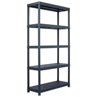 Storage Shelf Rack Black 250 kg 80x40x180 cm Plastic Kings Warehouse 