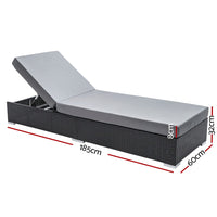 Sun Lounge Outdoor Furniture Day Bed Wicker Rattan Garden Sofa KingsWarehouse