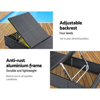 Sun Lounge Outdoor Furniture Day Bed Wicker Rattan Garden Sofa KingsWarehouse