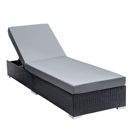Sun Lounge Outdoor Furniture Day Bed Wicker Rattan Garden Sofa KingsWarehouse