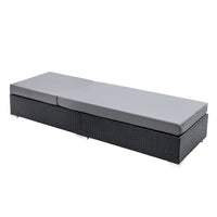 Sun Lounge Outdoor Furniture Day Bed Wicker Rattan Garden Sofa KingsWarehouse