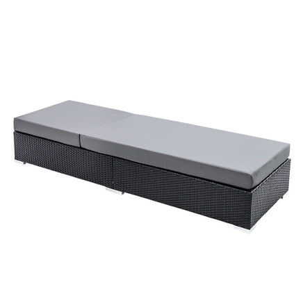 Sun Lounge Outdoor Furniture Day Bed Wicker Rattan Garden Sofa KingsWarehouse