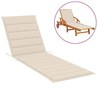 Sun Lounger Cushion Cream 200x70x4 cm Fabric