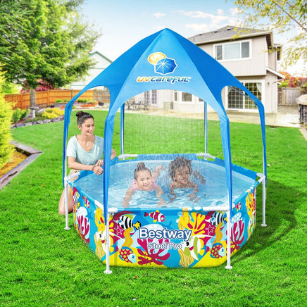 Swimming Pool Above Ground Plays Kids Steel Pro™ Mist Shade Pools Mega Winter Sale Kings Warehouse