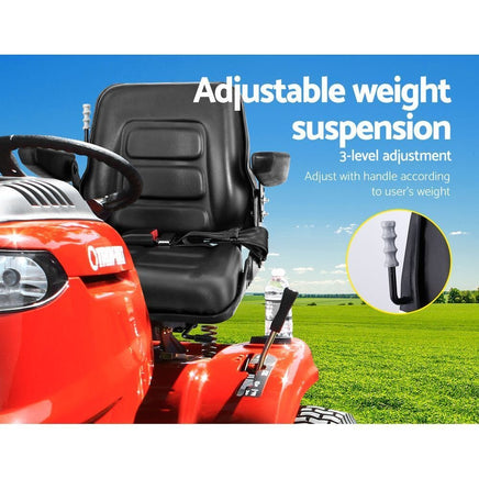 Tractor Seat with Armrest Forklift Excavator Bulldozer Universal Suspension Backrest Truck Chair black Auto Accessories > Auto Accessories Others Kings Warehouse