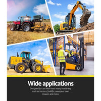 Tractor Seat with Armrest Forklift Excavator Bulldozer Universal Suspension Backrest Truck Chair black Auto Accessories > Auto Accessories Others Kings Warehouse