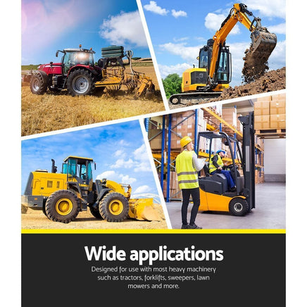 Tractor Seat with Armrest Forklift Excavator Bulldozer Universal Suspension Backrest Truck Chair black Auto Accessories > Auto Accessories Others Kings Warehouse