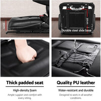 Tractor Seat with Armrest Forklift Excavator Bulldozer Universal Suspension Backrest Truck Chair black Auto Accessories > Auto Accessories Others Kings Warehouse