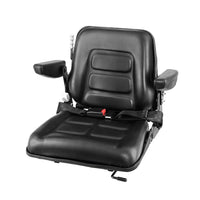 Tractor Seat with Armrest Forklift Excavator Bulldozer Universal Suspension Backrest Truck Chair black Auto Accessories > Auto Accessories Others Kings Warehouse