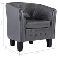Tub Chair Grey Faux Leather Kings Warehouse 