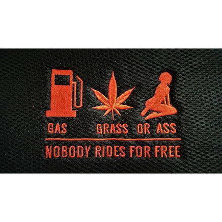 Universal 60/25 Airbag Front Seat Cover Nobody Rides For Free - Red Kings Warehouse