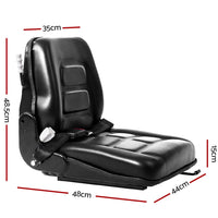 Universal Forklift Seat Tractor Excavator Truck Bobcat Leather Backrest Kings Warehouse
