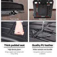 Universal Forklift Seat Tractor Excavator Truck Bobcat Leather Backrest Kings Warehouse