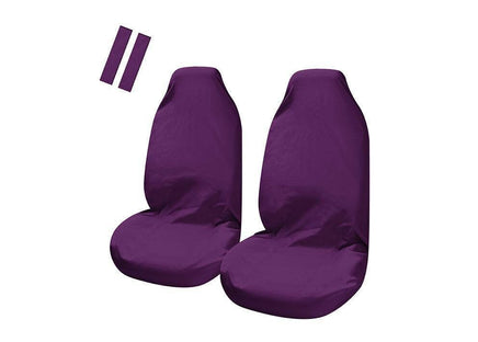Universal Pulse Throwover Front Seat Covers - Bonus Seat Belt Buddies | Purple Kings Warehouse