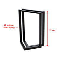 V Shaped Table Bench Desk Legs Retro Industrial Design Fully Welded - Black Kings Warehouse