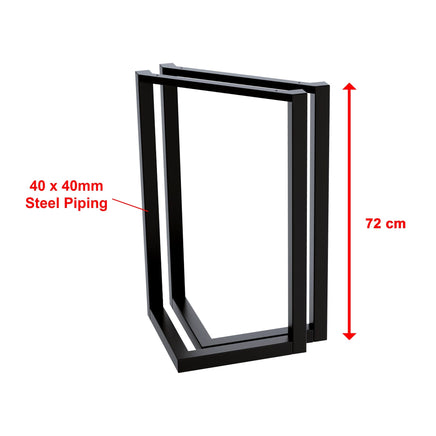 V Shaped Table Bench Desk Legs Retro Industrial Design Fully Welded - Black Kings Warehouse