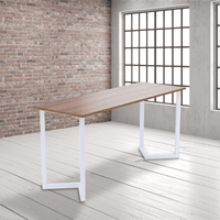 V Shaped Table Bench Desk Legs Retro Industrial Design Fully Welded - White dining Kings Warehouse