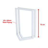 V Shaped Table Bench Desk Legs Retro Industrial Design Fully Welded - White dining Kings Warehouse