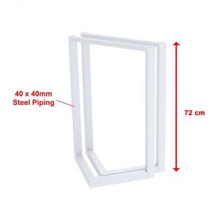 V Shaped Table Bench Desk Legs Retro Industrial Design Fully Welded - White dining Kings Warehouse