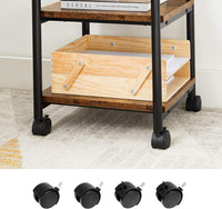 VASAGLE 3-Tier Machine Cart with Wheels and Adjustable Table Top Rustic Brown and Black OPS003B01 Kings Warehouse 