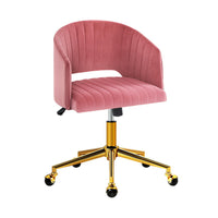 Velvet Office Chair Executive Computer Chair Adjustable Armchair Work Study Pink Office Supplies Kings Warehouse 