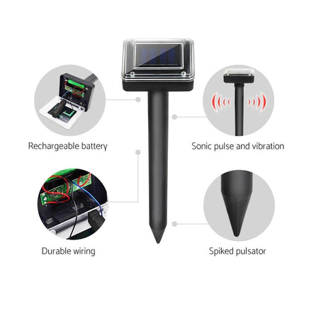 Vermitrap Set of 10 Ultrasonic Solar Powered Snake Repellent Garden Kings Warehouse