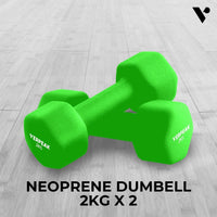 Verpeak Neoprene Dumbbell 2kg x 2 Green VP-DB-135-AC Kings Warehouse 