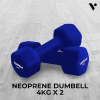 Verpeak Neoprene Dumbbell 4kg x 2 Blue VP-DB-137-AC Kings Warehouse 