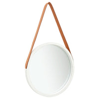 Wall Mirror with Strap 40 cm White Kings Warehouse 