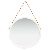 Wall Mirror with Strap 60 cm White Kings Warehouse 