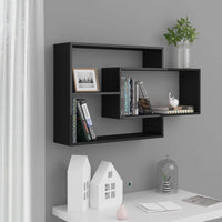 Wall Shelves High Gloss Black 104x20x60 cm