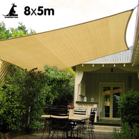 Wallaroo Rectangular Shade Sail: 8m x 5m - Sand Kings Warehouse