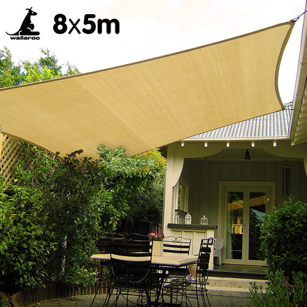 Wallaroo Rectangular Shade Sail: 8m x 5m - Sand Kings Warehouse