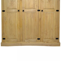 Wardrobe Mexican Pine Corona Range 3 Doors Kings Warehouse