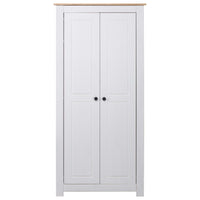 Wardrobe White 80x50x171.5 cm Solid Pine Panama Range Kings Warehouse
