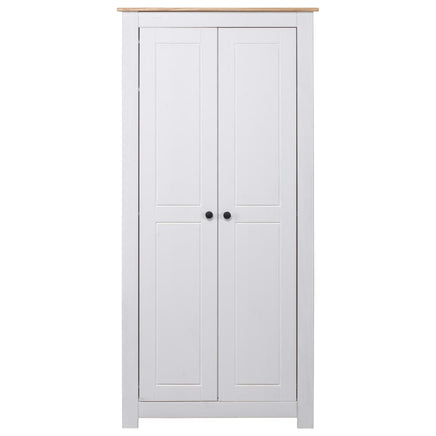 Wardrobe White 80x50x171.5 cm Solid Pine Panama Range Kings Warehouse