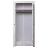 Wardrobe White 80x50x171.5 cm Solid Pine Panama Range Kings Warehouse