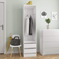 Wardrobe with Drawers High Gloss White 50x50x200 cm