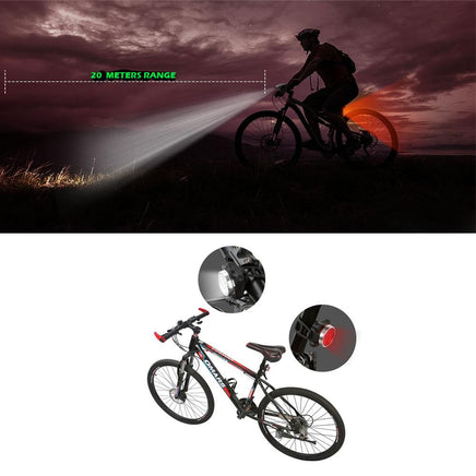 Waterproof Bicycle Bike Lights Front Rear Tail Light Lamp USB Rechargeable IPX4 Kings Warehouse