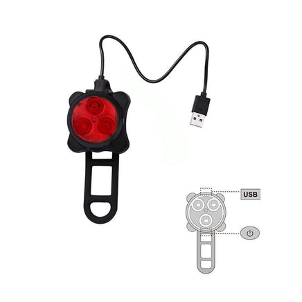 Waterproof Bicycle Bike Lights Front Rear Tail Light Lamp USB Rechargeable IPX4 Kings Warehouse