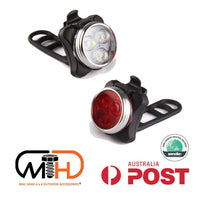 Waterproof Bicycle Bike Lights Front Rear Tail Light Lamp USB Rechargeable IPX4 Kings Warehouse