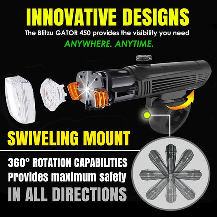 Waterproof Rechargeable LED Bike Lights Set (2000mah Lithium Battery, IPX4, 2 USB Cables) Kings Warehouse