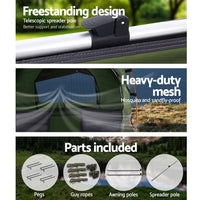 Weisshorn Double Swag Camping Swags Canvas Free Standing Dome Tent Celadon Camping Supplies Kings Warehouse