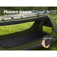 Weisshorn Double Swag Camping Swags Canvas Free Standing Dome Tent Celadon Camping Supplies Kings Warehouse