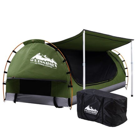 Weisshorn Double Swag Camping Swags Canvas Free Standing Dome Tent Celadon Camping Supplies Kings Warehouse